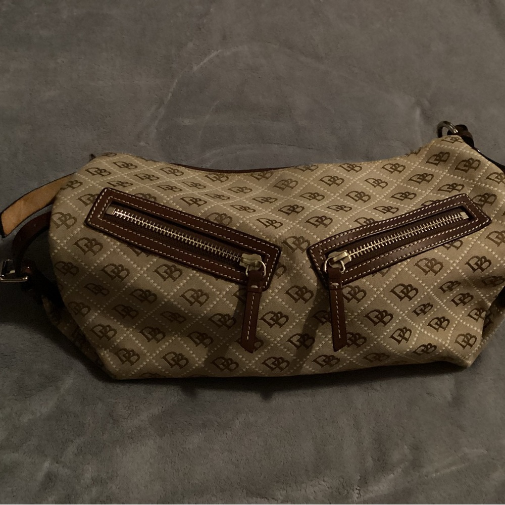 Dooney & Bourke Tan and Brown Shoulder Bag